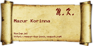 Mazur Korinna névjegykártya
